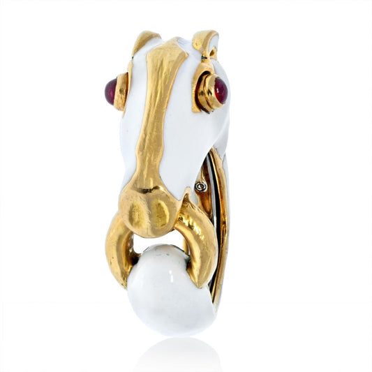 David Webb Estate Ring 18K Yellow Gold and Platinum