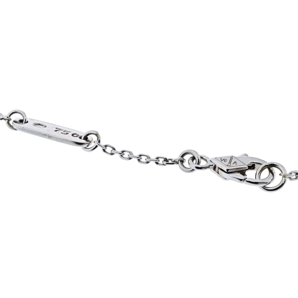 Van Cleef & Arpels Diamond 18K White Gold Fleurette Necklace — view 5 — Laura Milman New York