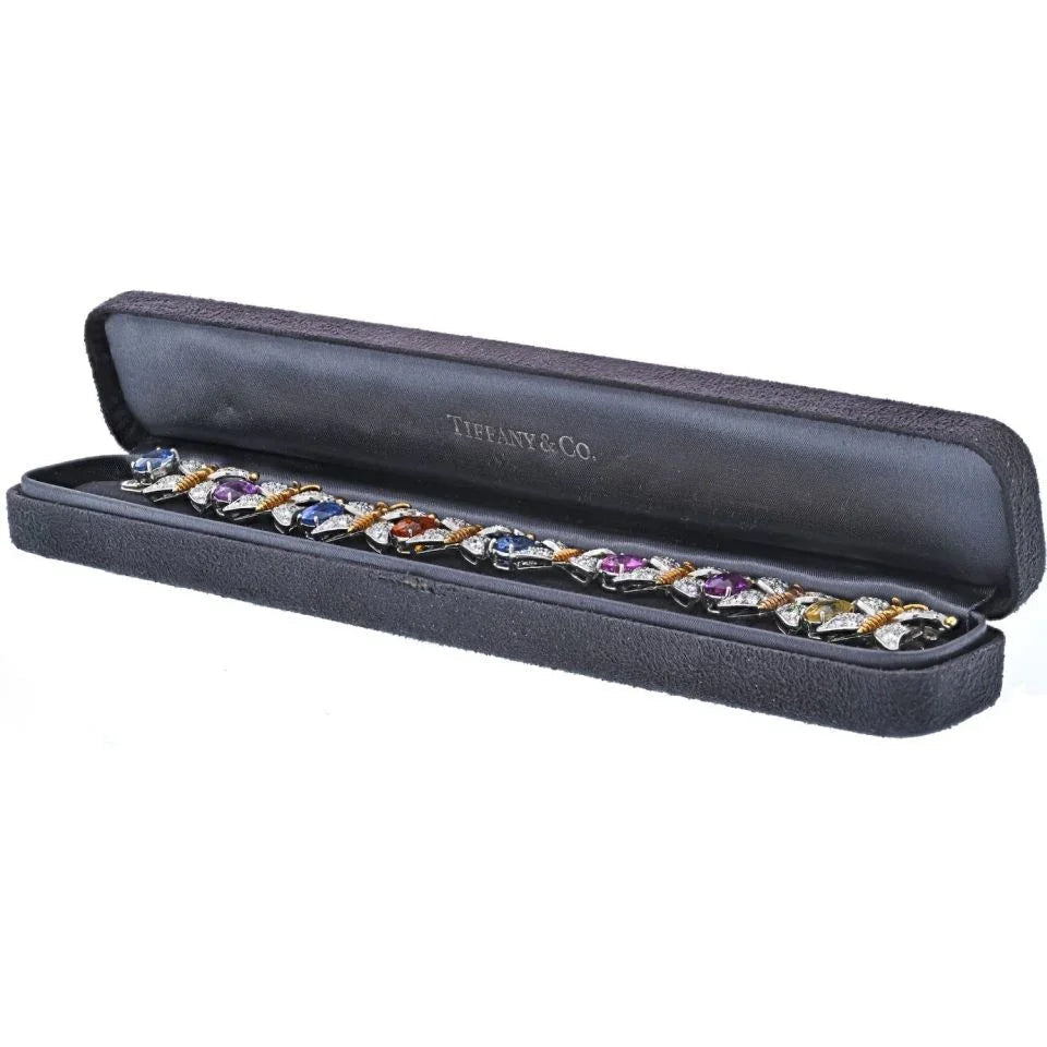 Tiffany & Co. Schlumberger Platinum & 18K Yellow Gold Butterfly Motif Bracelet — view 4 — Laura Milman New York