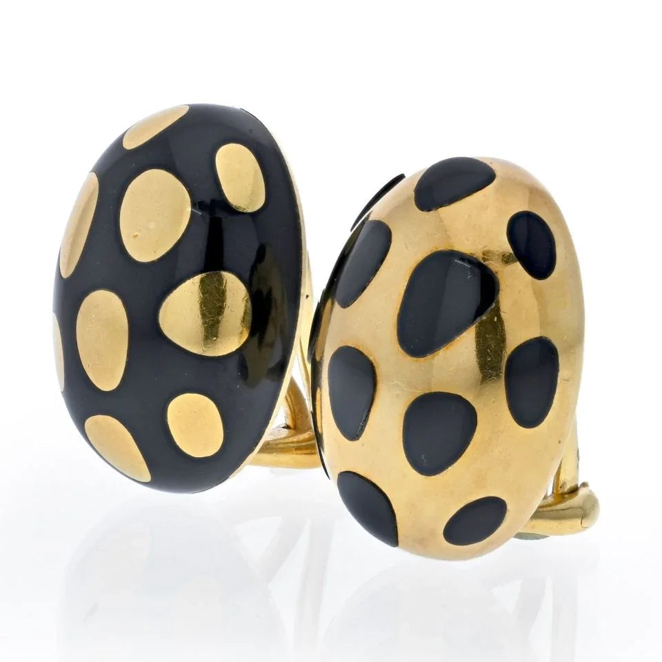 Tiffany & Co. 18K Yellow Gold Cummings Positive & Negative Earrings — view 2 — Laura Milman New York