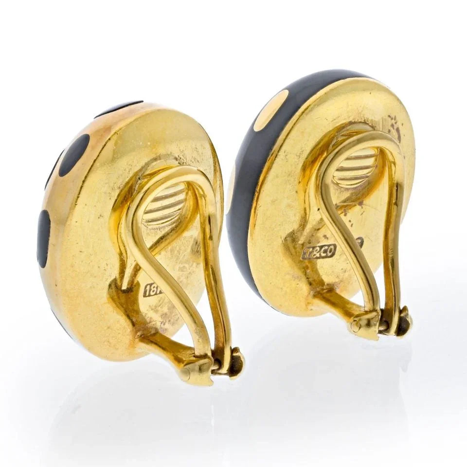 Tiffany & Co. 18K Yellow Gold Cummings Positive & Negative Earrings — view 3 — Laura Milman New York