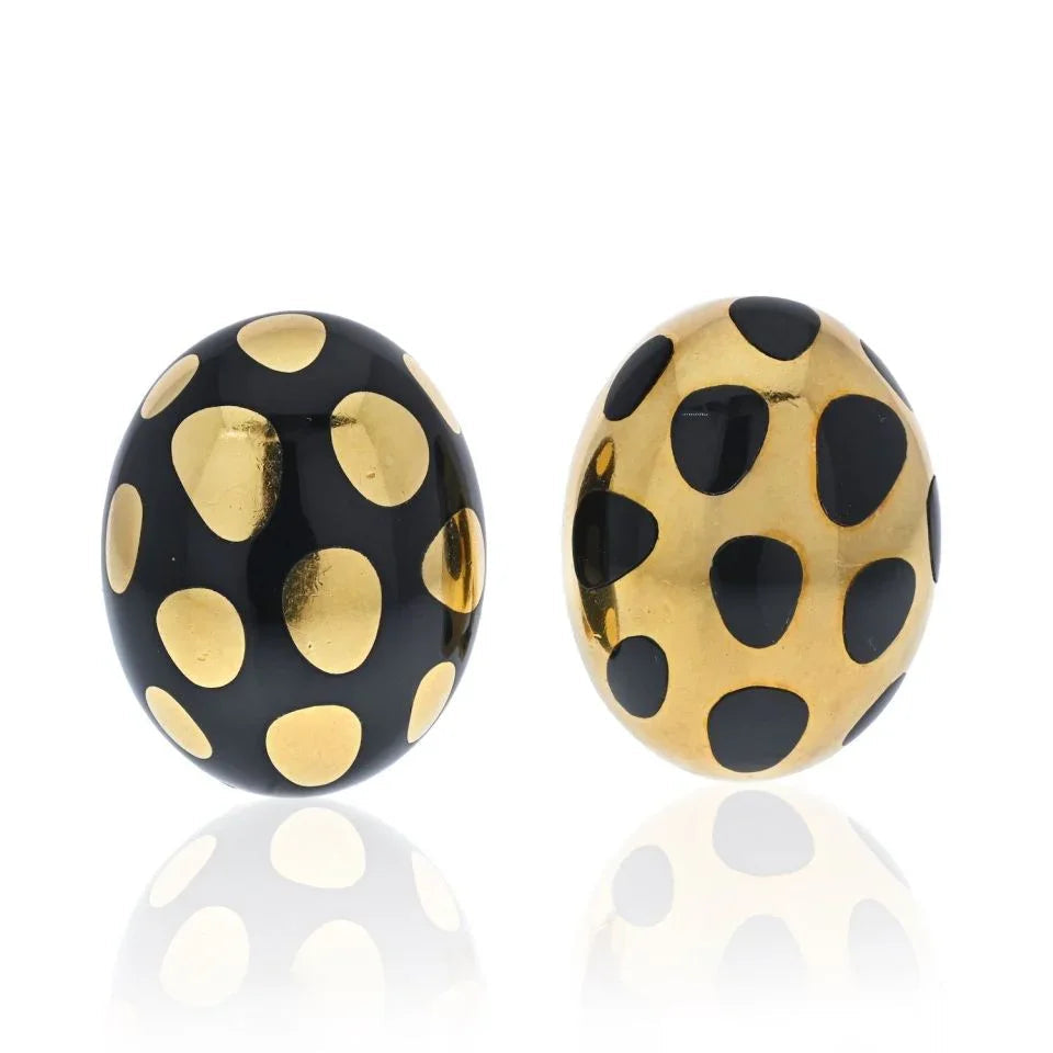 Tiffany & Co. 18K Yellow Gold Cummings Positive & Negative Earrings — Laura Milman New York