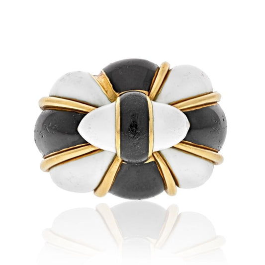 David Webb Estate Ring 18K Yellow Gold and Platinum