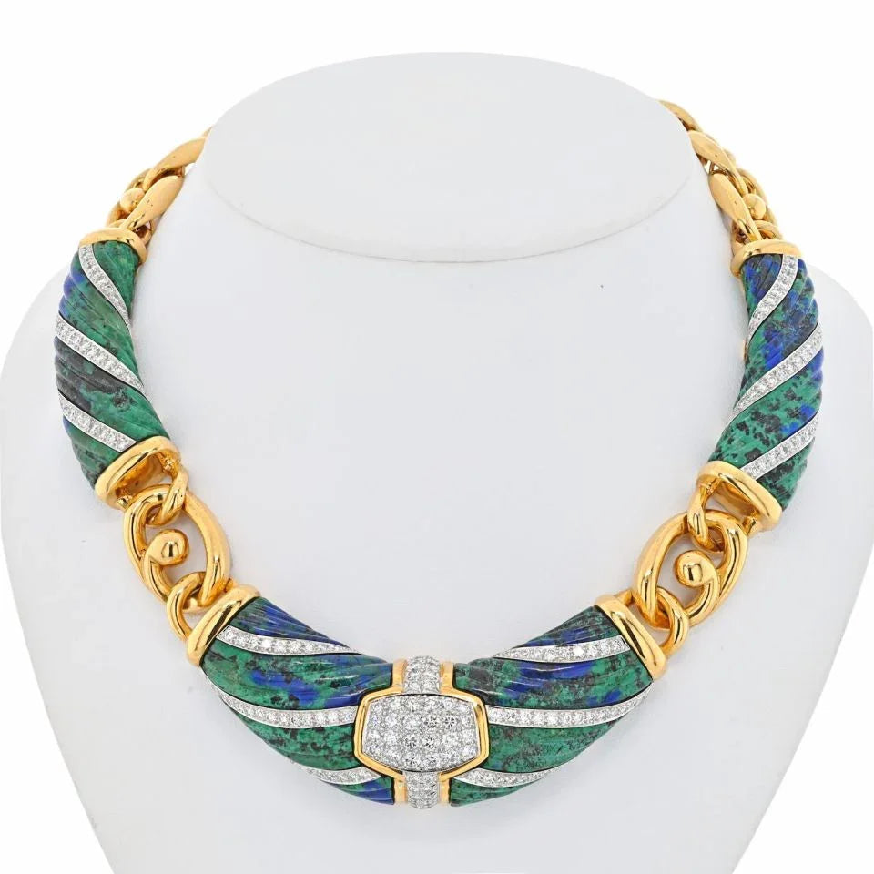 David Webb Platinum & 18K Yellow Gold Dinner Roll Necklace — Laura Milman New York
