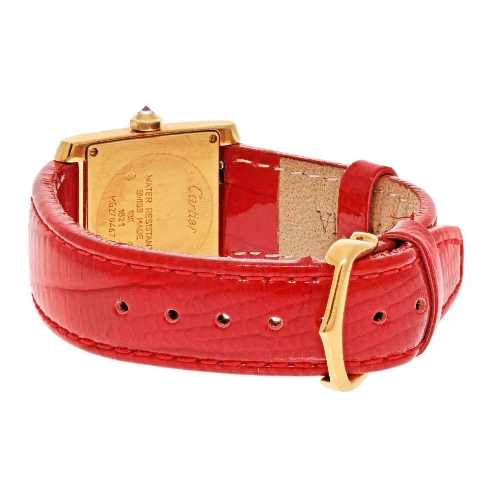 Pre-Owned Cartier 18K Yellow Gold Tank Francaise 25,, Ref 1821 Women Diamond Watch view 3 - Cartier — Laura Milman New York