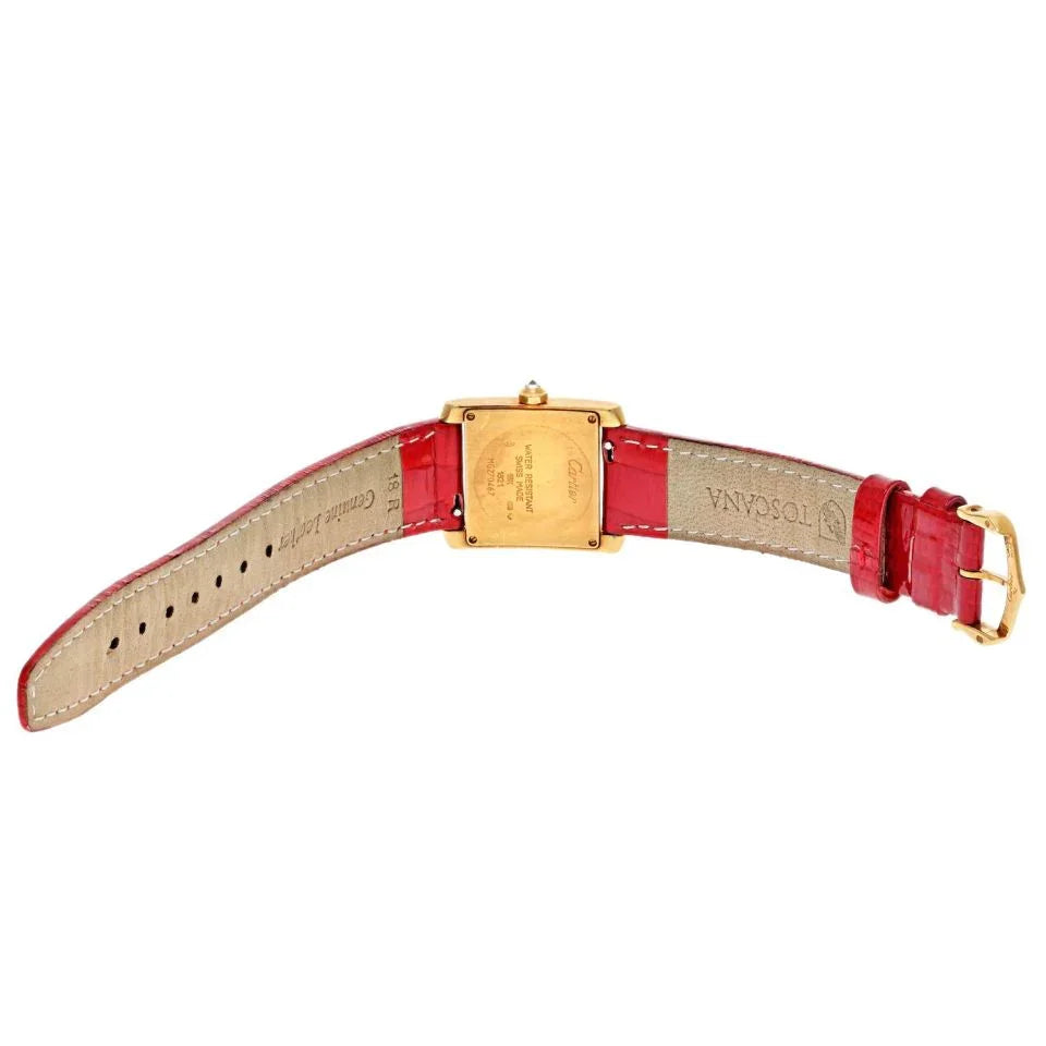 Pre-Owned Cartier 18K Yellow Gold Tank Francaise 25,, Ref 1821 Women Diamond Watch view 4 - Cartier — Laura Milman New York