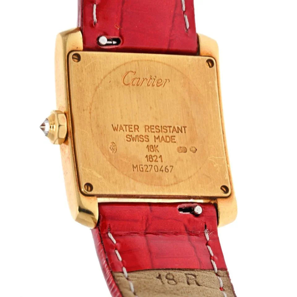 Pre-Owned Cartier 18K Yellow Gold Tank Francaise 25,, Ref 1821 Women Diamond Watch view 5 - Cartier — Laura Milman New York