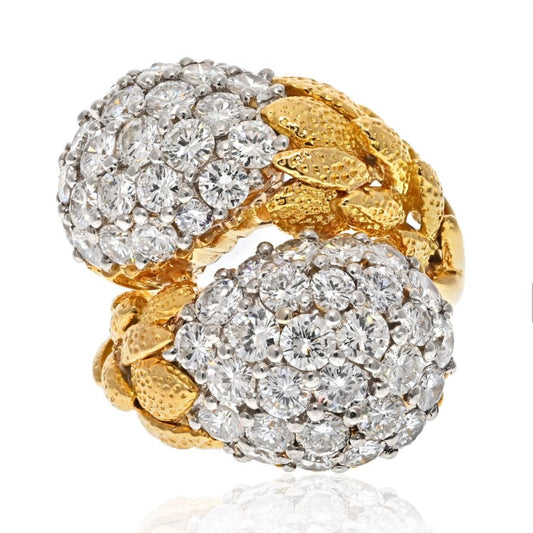 David Webb Estate Ring 18K White Gold and Platinum 9.5 cts Diamond