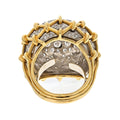 David Webb Platinum & 18K Yellow Gold Geodesic Dome Diamond Ring view 4