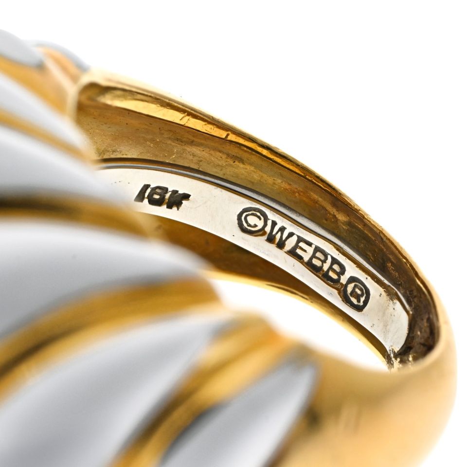 David Webb Estate Ring 18K Yellow Gold and Platinum