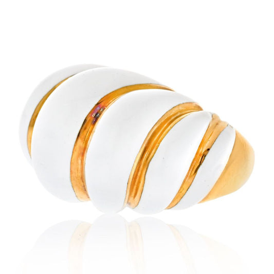 David Webb Estate Ring 18K Yellow Gold and Platinum