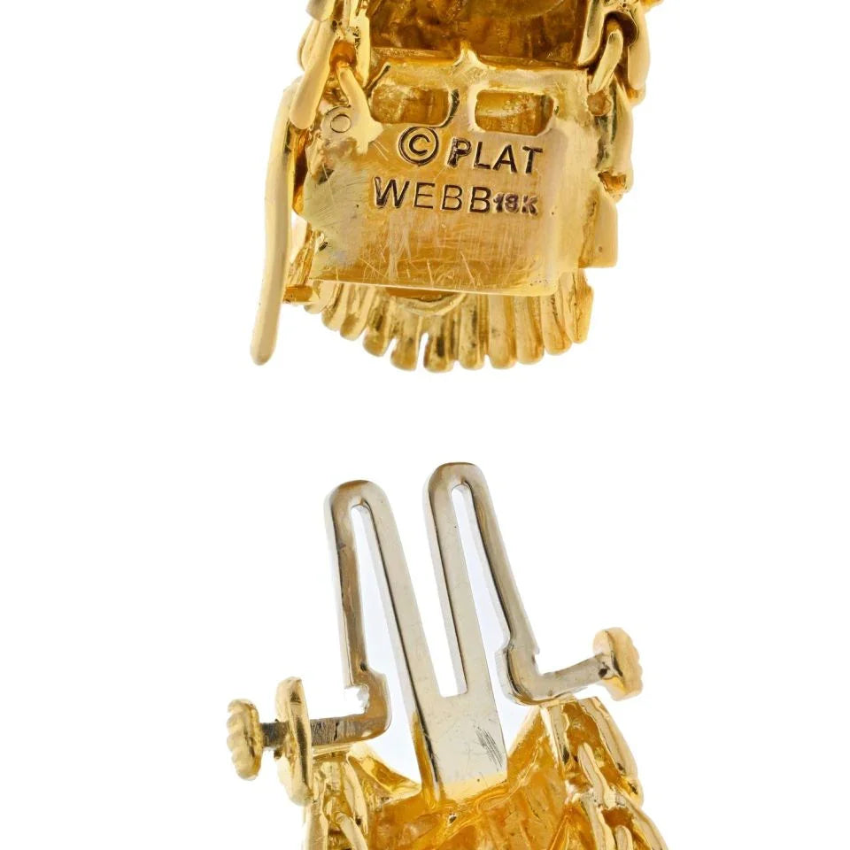 David Webb Platinum & 18K Yellow Gold Scalloped Diamond Bracelet — view 5 — Laura Milman New York