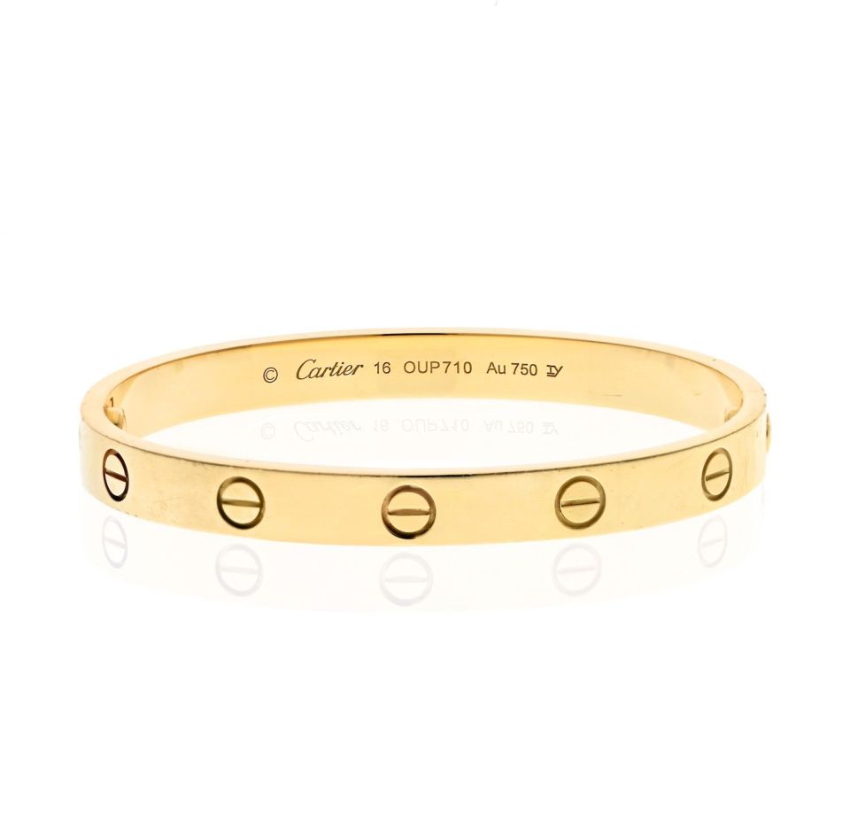 Pre-Owned Cartier Love 18K Yellow Gold Love Bangle Size 16 Bracelet - Cartier Bracelet — Laura Milman New York