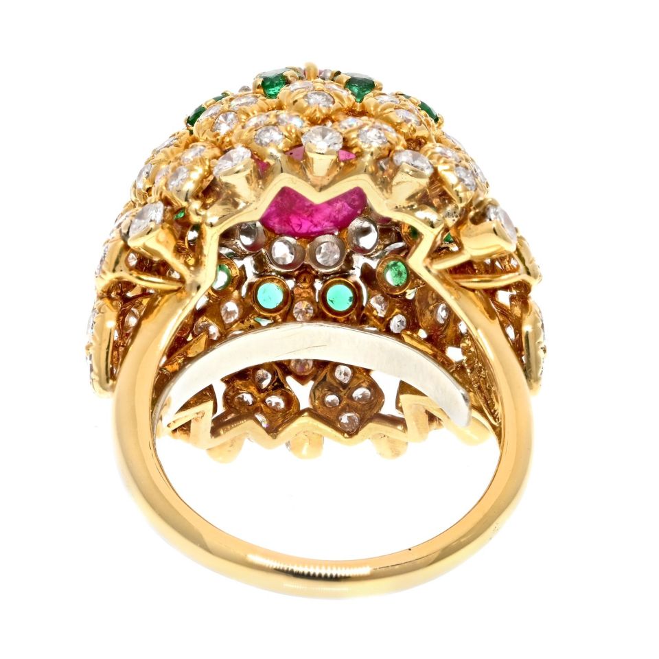 David Webb Estate Ring 18K Yellow Gold 3.75 cts Diamond