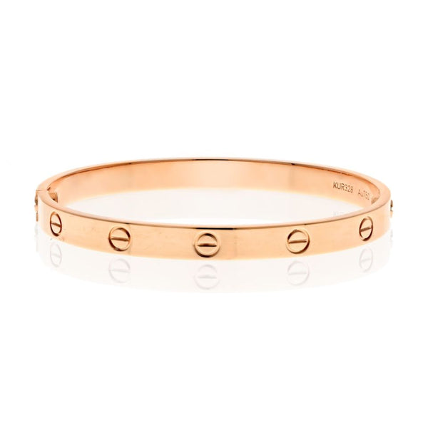 Pre-Owned Cartier Love 18K Rose Gold Love Size 18 Bracelet - Cartier Bracelet