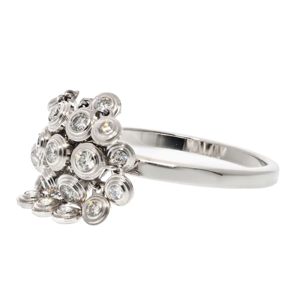 Cartier 18K White Gold Leger Diamant de Collection Ring with Diamonds, Size 7.25