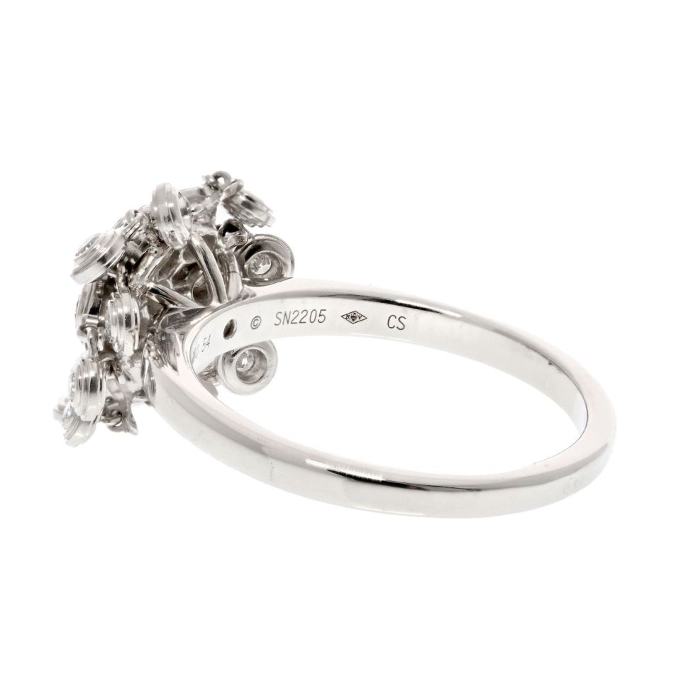 Cartier 18K White Gold Leger Diamant de Collection Ring with Diamonds, Size 7.25