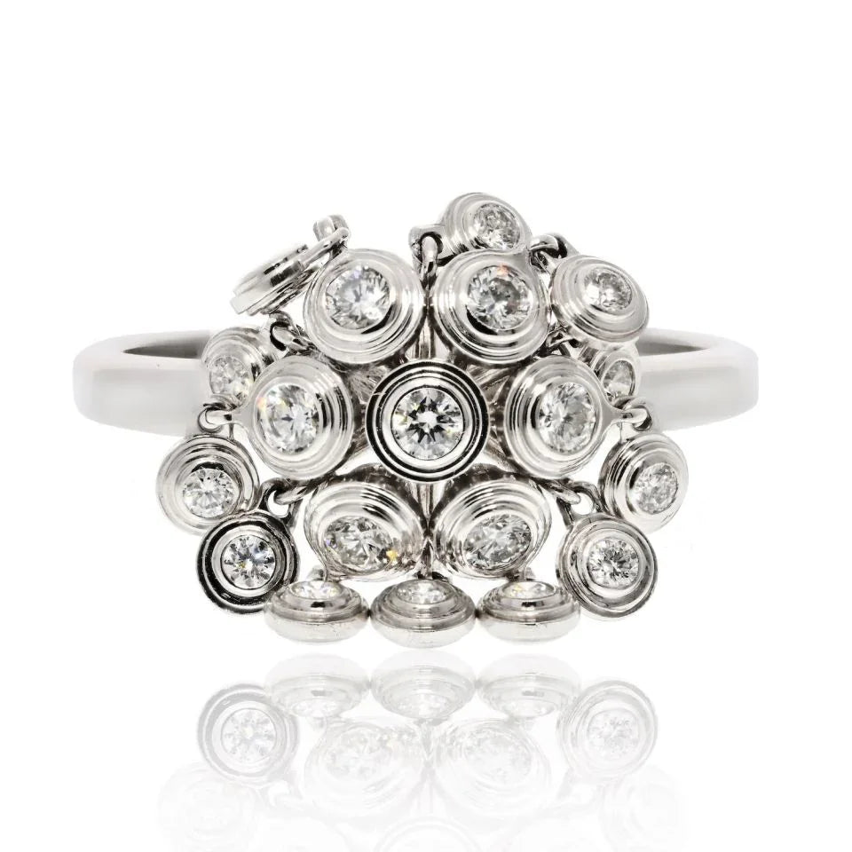 Cartier 18K White Gold Diamant Leger De Diamond Cluster Ring — Laura Milman New York