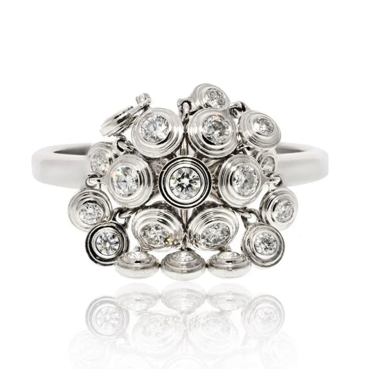 Pre-Owned Cartier 18K White Gold Diamant Leger De Diamond Cluster Ring - Cartier Ring