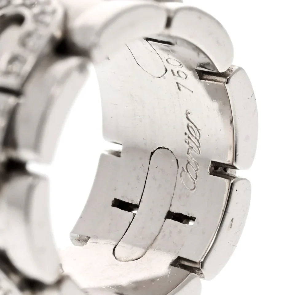 Cartier 18K White Gold Panthere Maillon Ring — view 5 — Laura Milman New York
