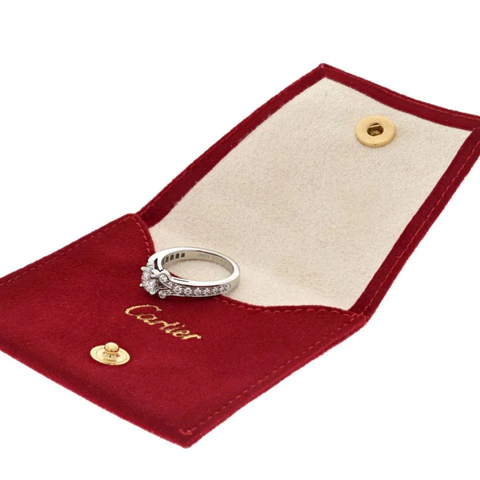 Cartier Platinum Ballerine Solitaire 0.51ct Round Diamond Ring — view 2 — Laura Milman New York