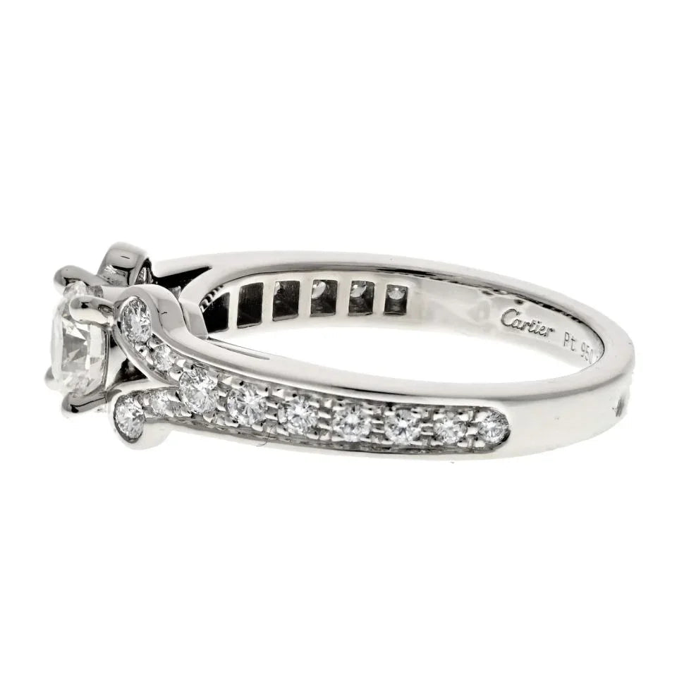Cartier Platinum Ballerine Solitaire 0.51ct Round Diamond Ring — view 5 — Laura Milman New York
