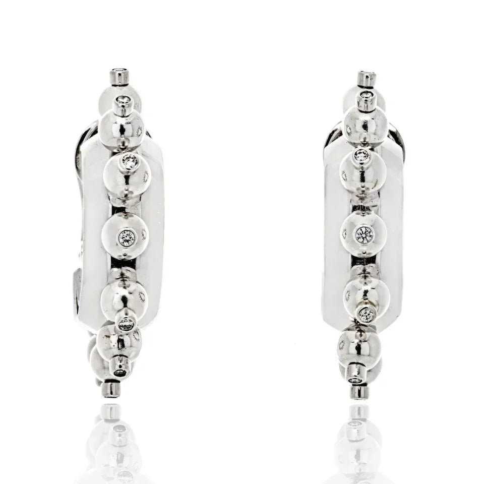 Aletto Brothers 18K White Gold Half Hoop Diamond Earrings — Laura Milman New York
