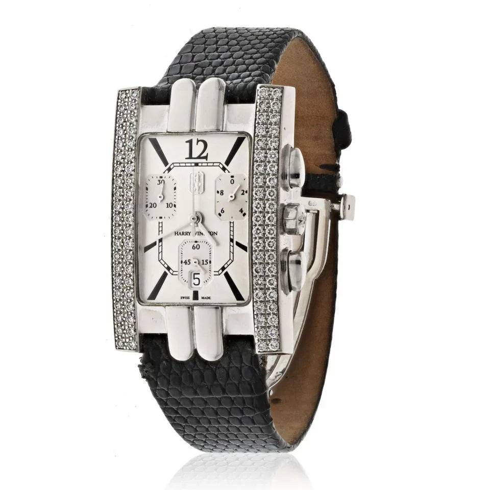 Pre-Owned Harry Winston 18K White Gold Avenue Automatic Diamond Women Watch — Laura Milman New York