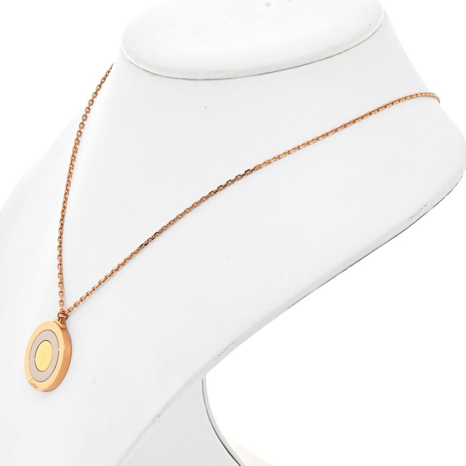 Cartier 18K Tri Color Bullseye Tricolor Pendant — view 2 — Laura Milman New York