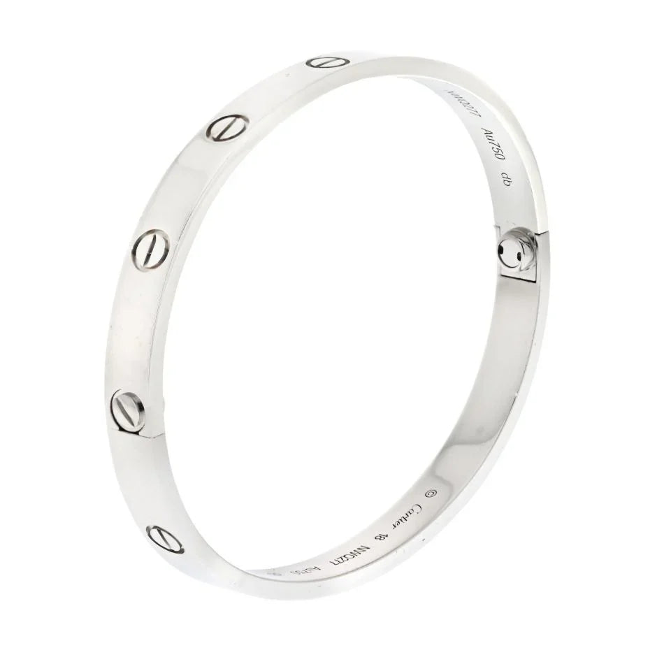 Cartier Love 18K White Gold Love Size 18 Bracelet — view 3 — Laura Milman New York