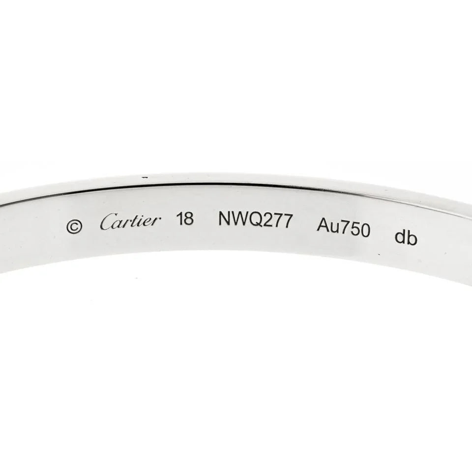 Cartier Love 18K White Gold Love Size 18 Bracelet — view 5 — Laura Milman New York