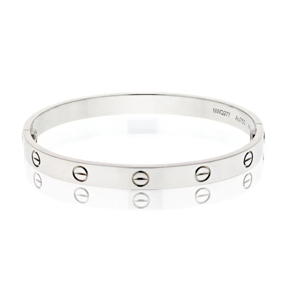 Cartier Love 18K White Gold Love Size 18 Bracelet — Laura Milman New York