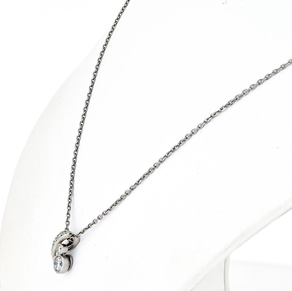 Cartier Platinum Solitaire Diamond Pendant Necklace with 0.80ct Diamonds