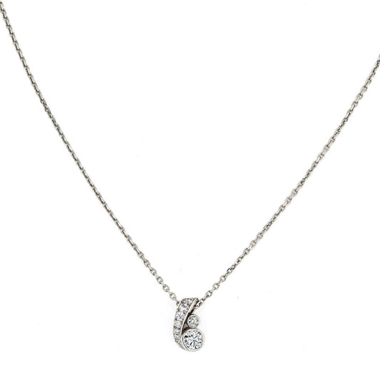 Cartier Platinum Solitaire Diamond Pendant Necklace with 0.80ct Diamonds