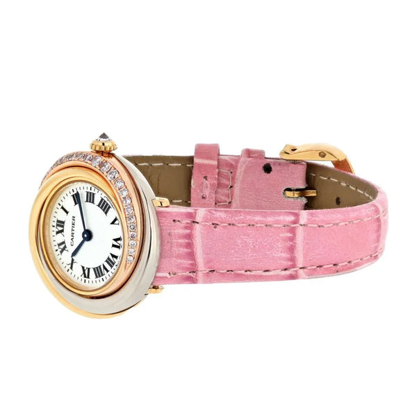 Pre-Owned Cartier Trinity 18K Tri Color Trinity Round Dial 27mm 1990's Diamond Women Watch view 2 - Cartier
