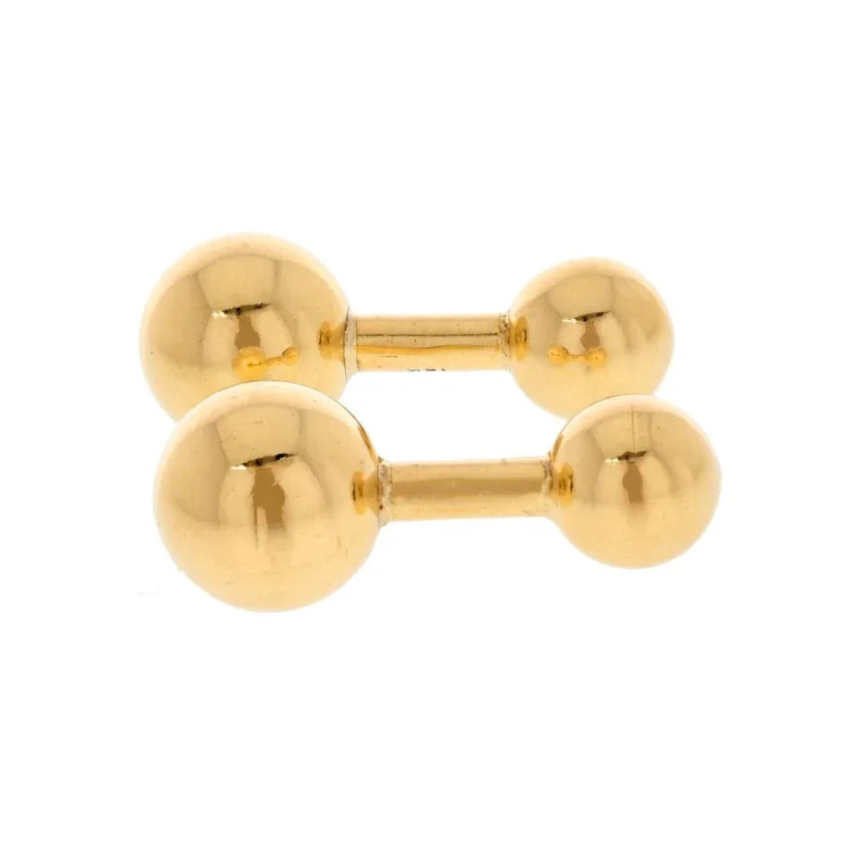 Cartier 18K Yellow Gold Barbell Cuff Links — view 2 — Laura Milman New York