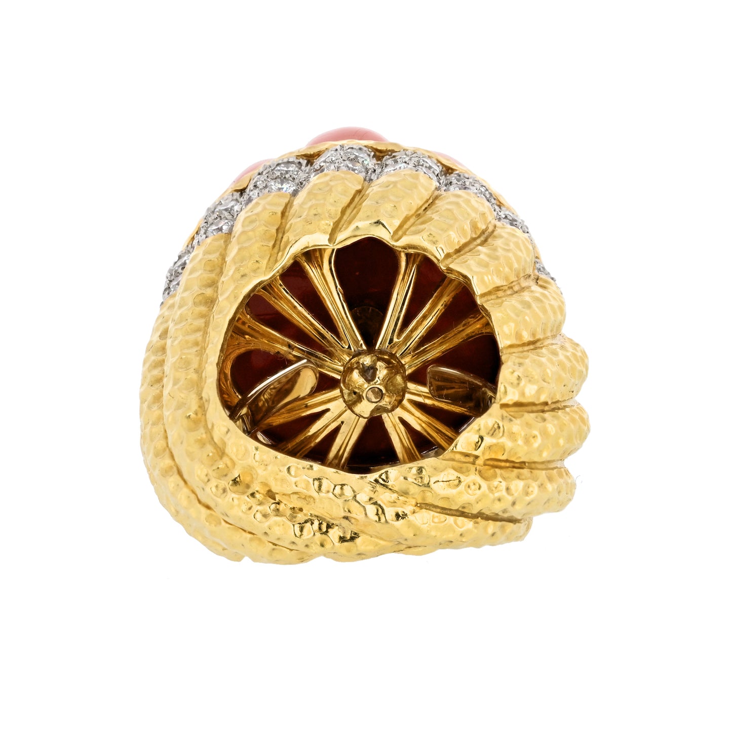 David Webb Estate Ring 18K Yellow Gold and Platinum 2.11 cts Diamond