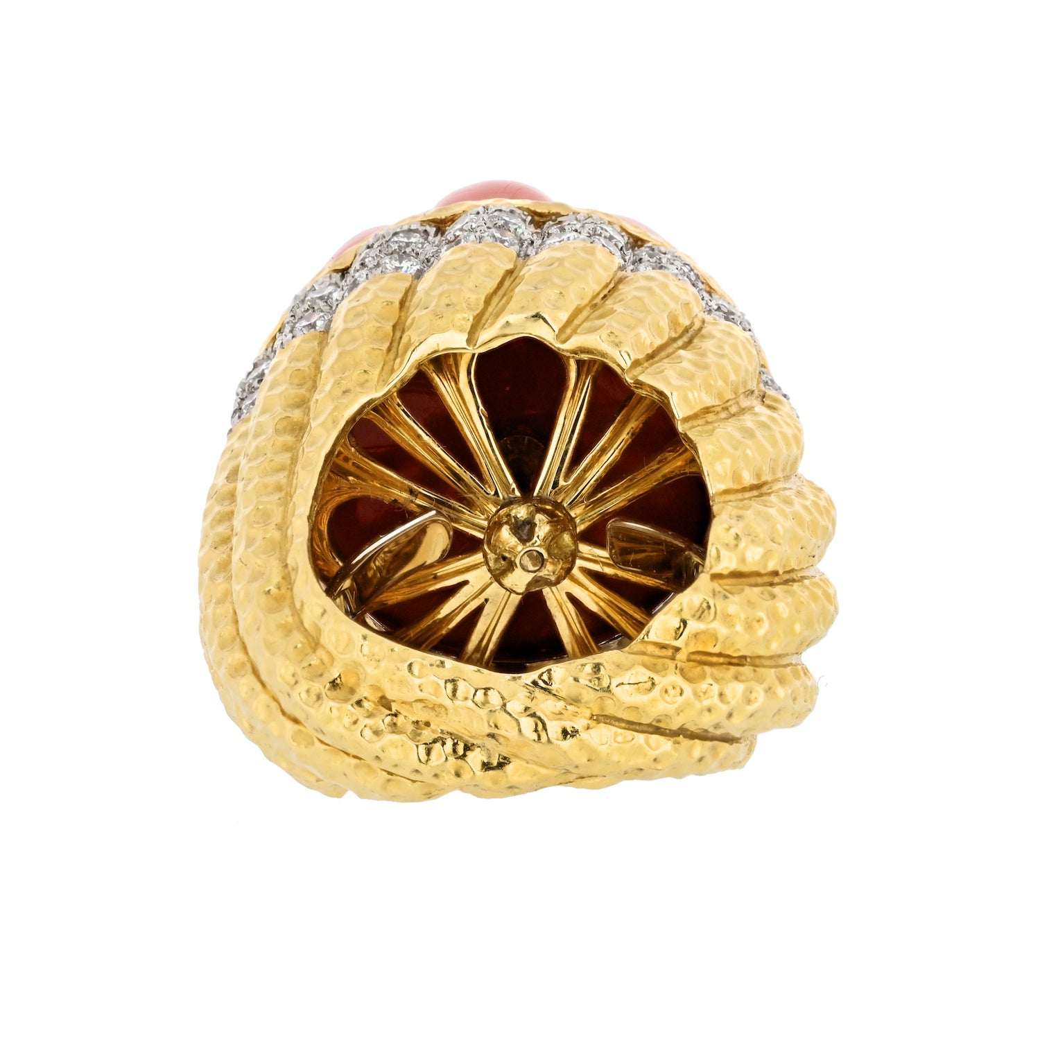David Webb Estate Ring 18K Yellow Gold and Platinum 2.11 cts Diamond