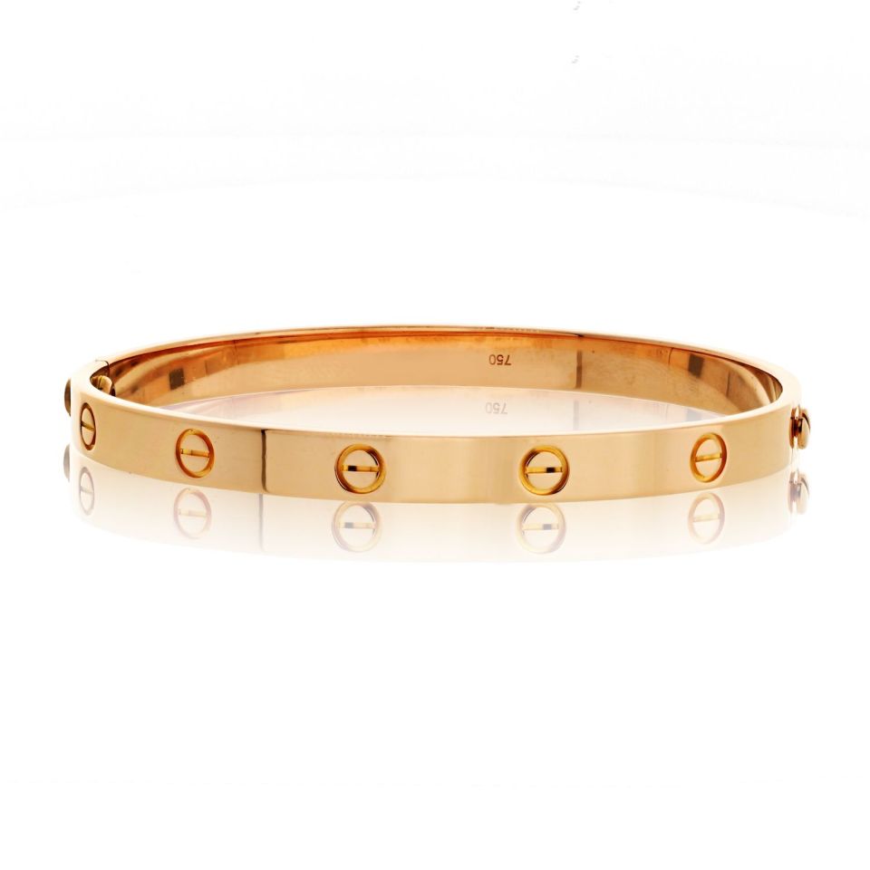 Cartier 18K Rose Gold Love Bangle with Removable Screws, Size 20