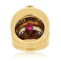 David Webb Platinum & 18K Yellow Gold Diamond Sapphire And Ruby Ring view 4
