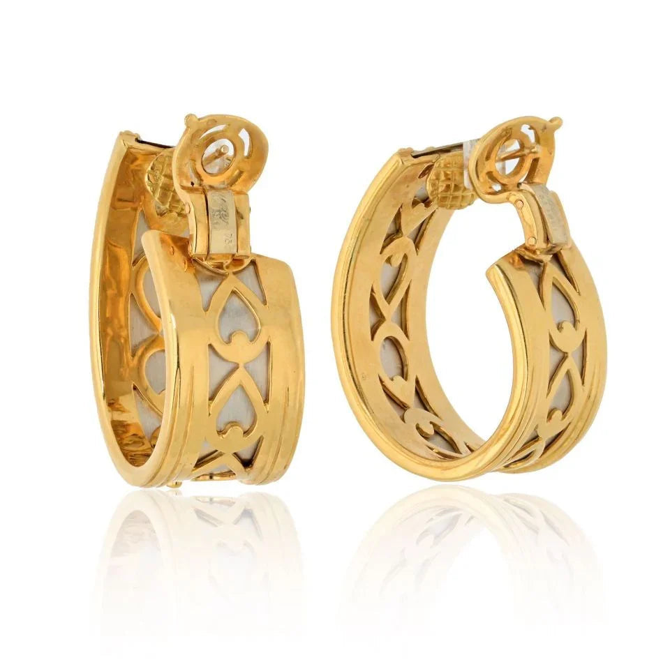 Cartier Platinum & 18K Yellow Gold Walking Panthere Earrings — view 3 — Laura Milman New York