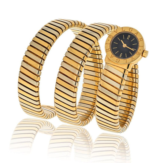 Bvlgari Tubogas BB191T 18K Tri-Color Gold Women's Vintage Watch