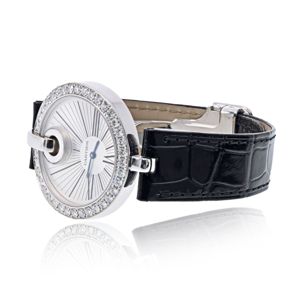 Pre-Owned Cartier 18K White Gold Captive 35mm Diamond Dial Ref 3120 Watch view 2 - Cartier — Laura Milman New York