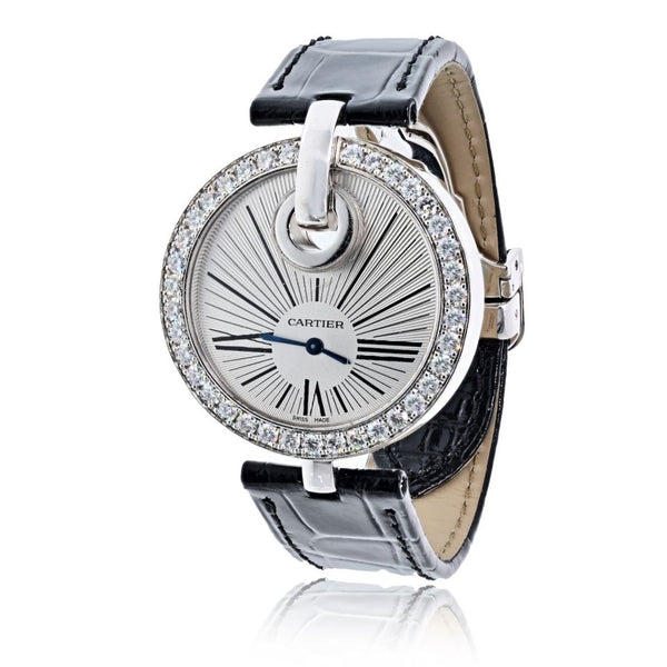 Pre-Owned Cartier 18K White Gold Captive 35mm Diamond Dial Ref 3120 Watch - Cartier Watch