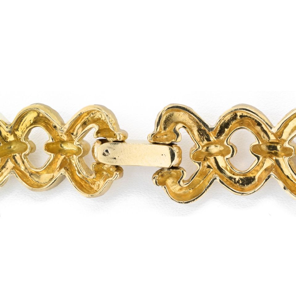 David Webb 18K Yellow Gold Hammered Link Long Convertible Necklace — view 5 — Laura Milman New York