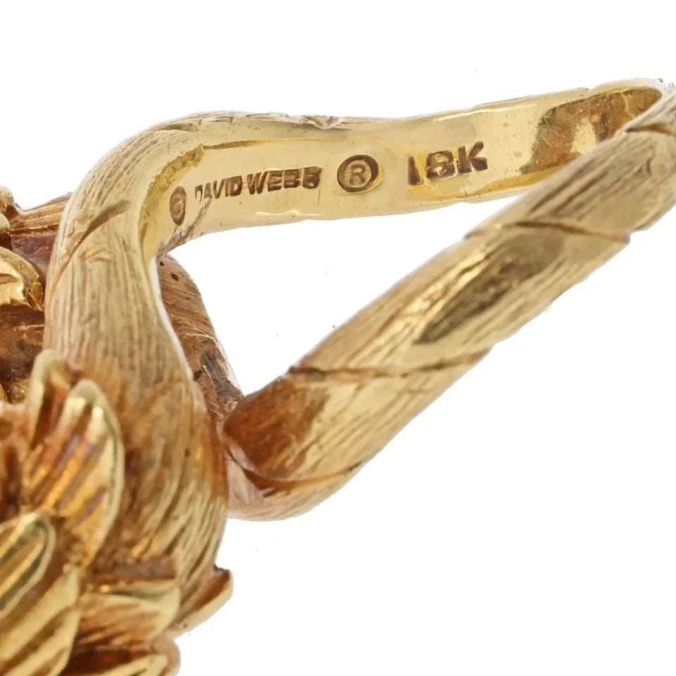 David Webb Platinum & 18K Yellow Gold Double Head Lion Ring — view 5 — Laura Milman New York
