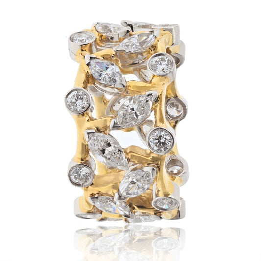 Tiffany Schlumberger 18K Gold Platinum 2.65ct Diamond Ring