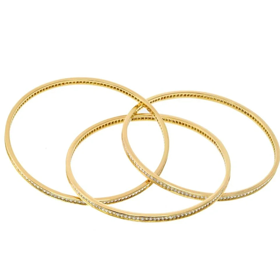 Cartier 18K Yellow Gold Trinity Diamond Slip On Bracelet — view 4 — Laura Milman New York