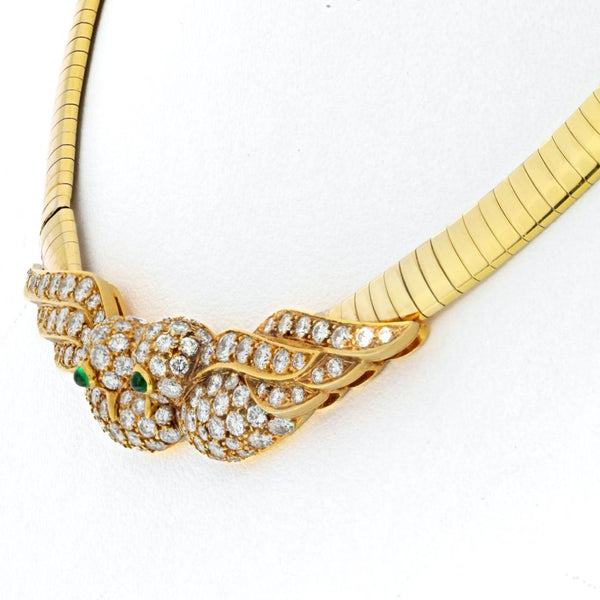 Pre-Owned Van Cleef & Arpels Collar 18K Yellow Gold Diamond Love Birds Necklace view 2 - Van Cleef & Arpels