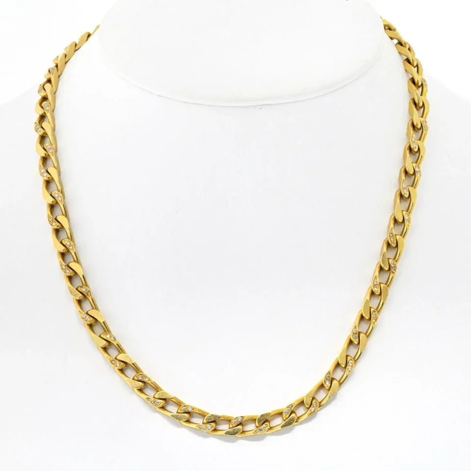 Bvlgari 18K Yellow Gold 1960's Diamond Link Chain — Laura Milman New York